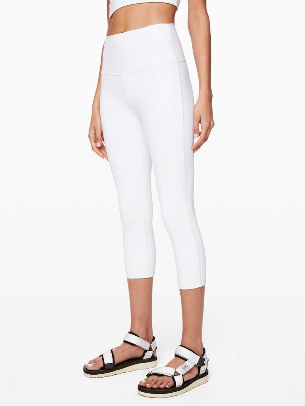 Lululemon Wunder Under Crop High Rise Tights 21” in White, Women’s size 6